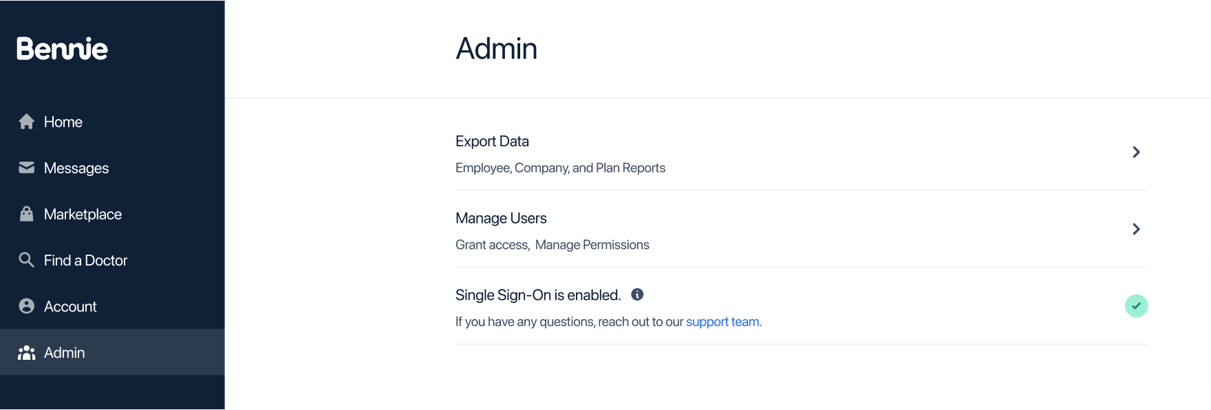 SAML Single Sign-On (SSO) Set-Up – Bennie
